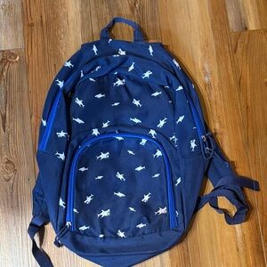 Navy Blue Shark Print Backpack